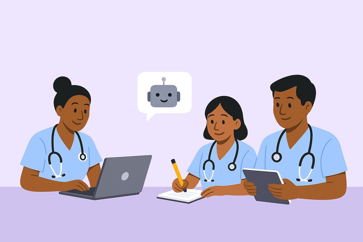 Group of nursing students studying together